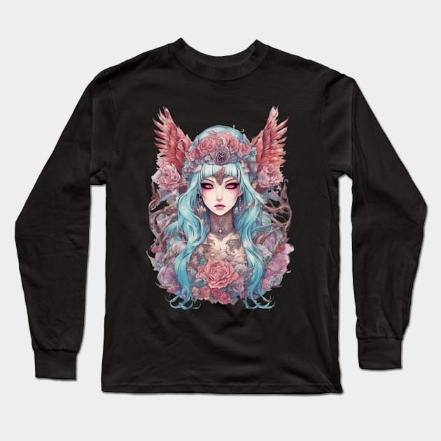 Sad Anime Fallen Angel Long Sleeve T-Shirt by animegirlnft